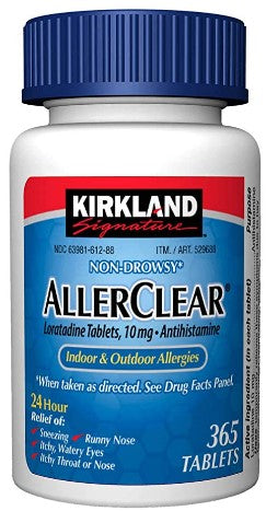 AllerClear Loratadine Tablets 10 Mg Antihistamine Kirkland Signature