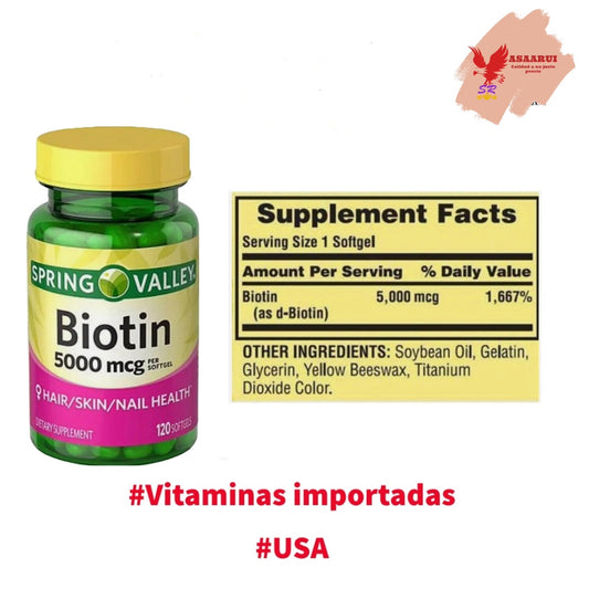 Biotin 5000 mcg Spring Valley