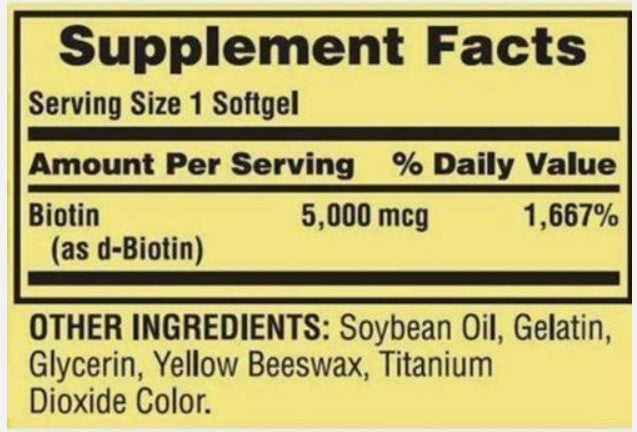 Biotin 5000 mcg Spring Valley